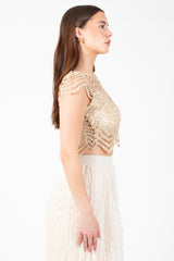 Edge of Glory Crochet Sequin Blouse