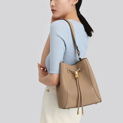 Handmade Leather Shoulder Bucket Bag