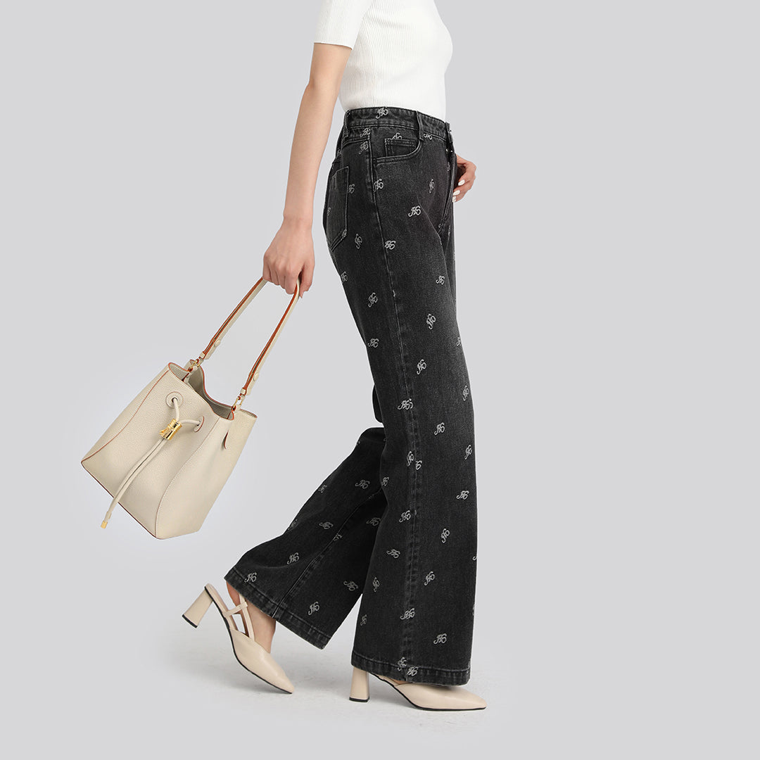 Handmade Leather Shoulder Bucket Bag
