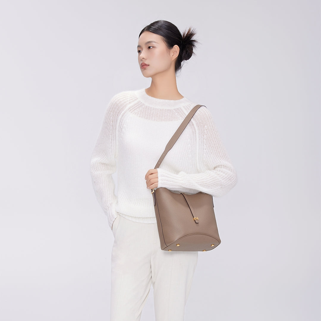 Handmade Leather Bucket Bag