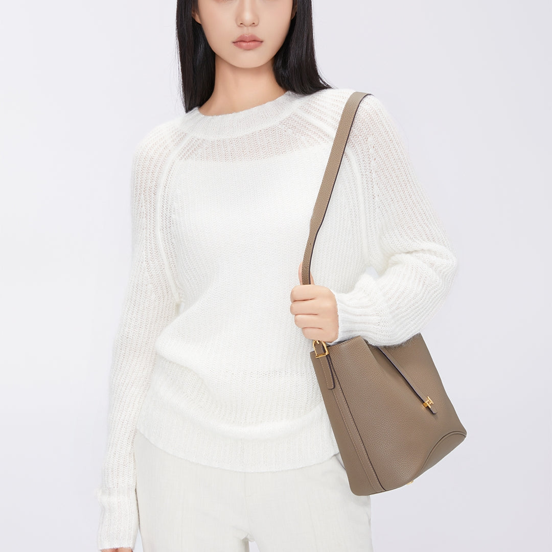Handmade Leather Bucket Bag
