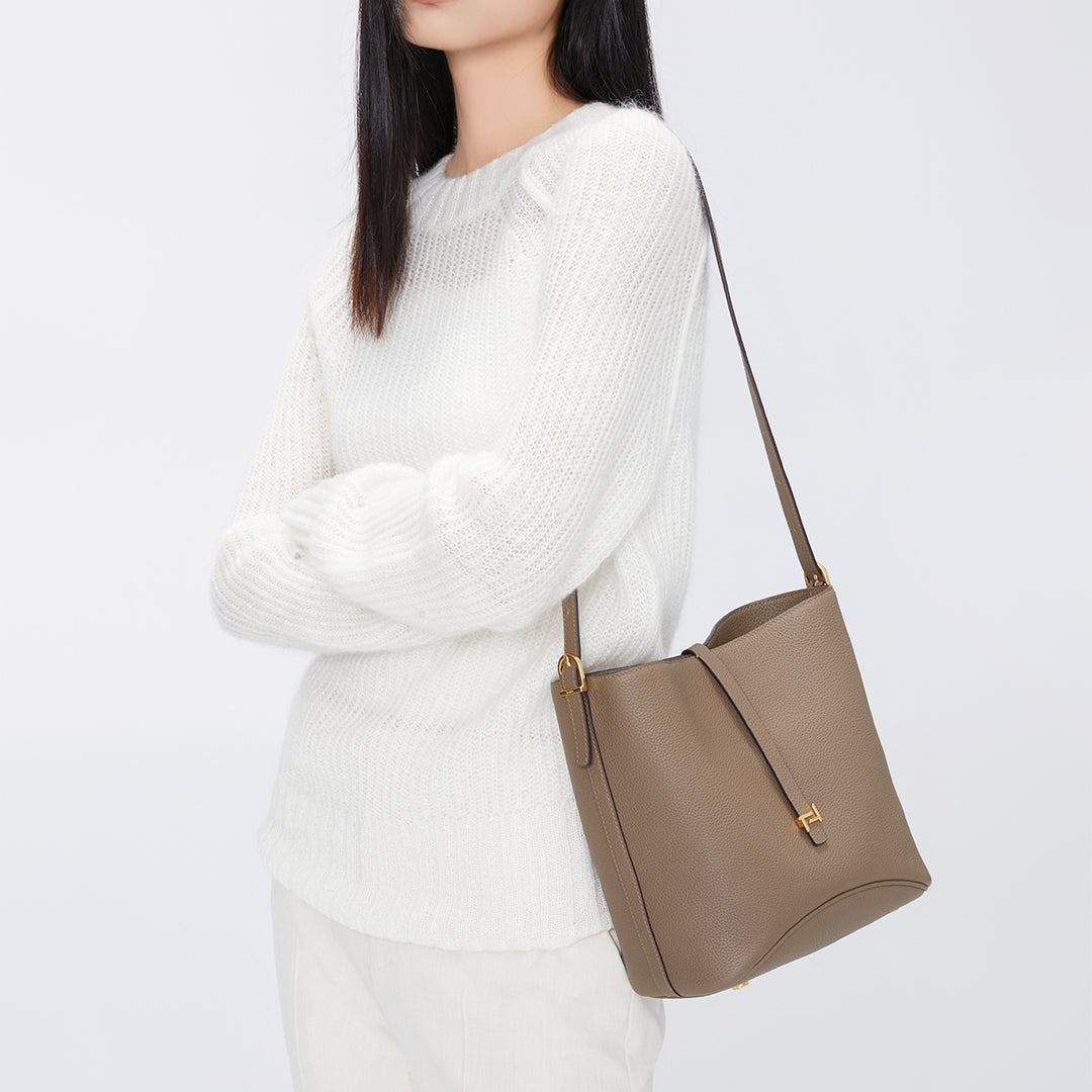Handmade Leather Bucket Bag