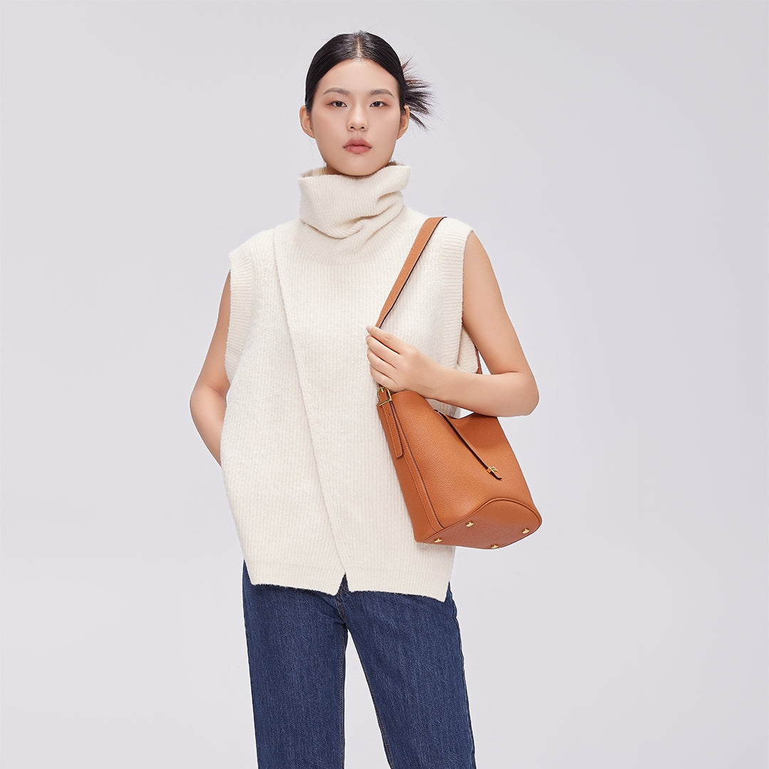 Handmade Leather Bucket Bag