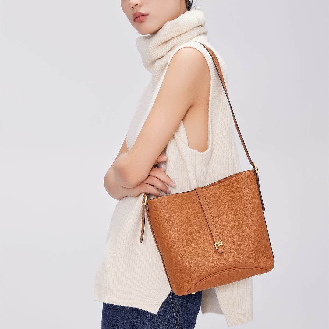 Handmade Leather Bucket Bag