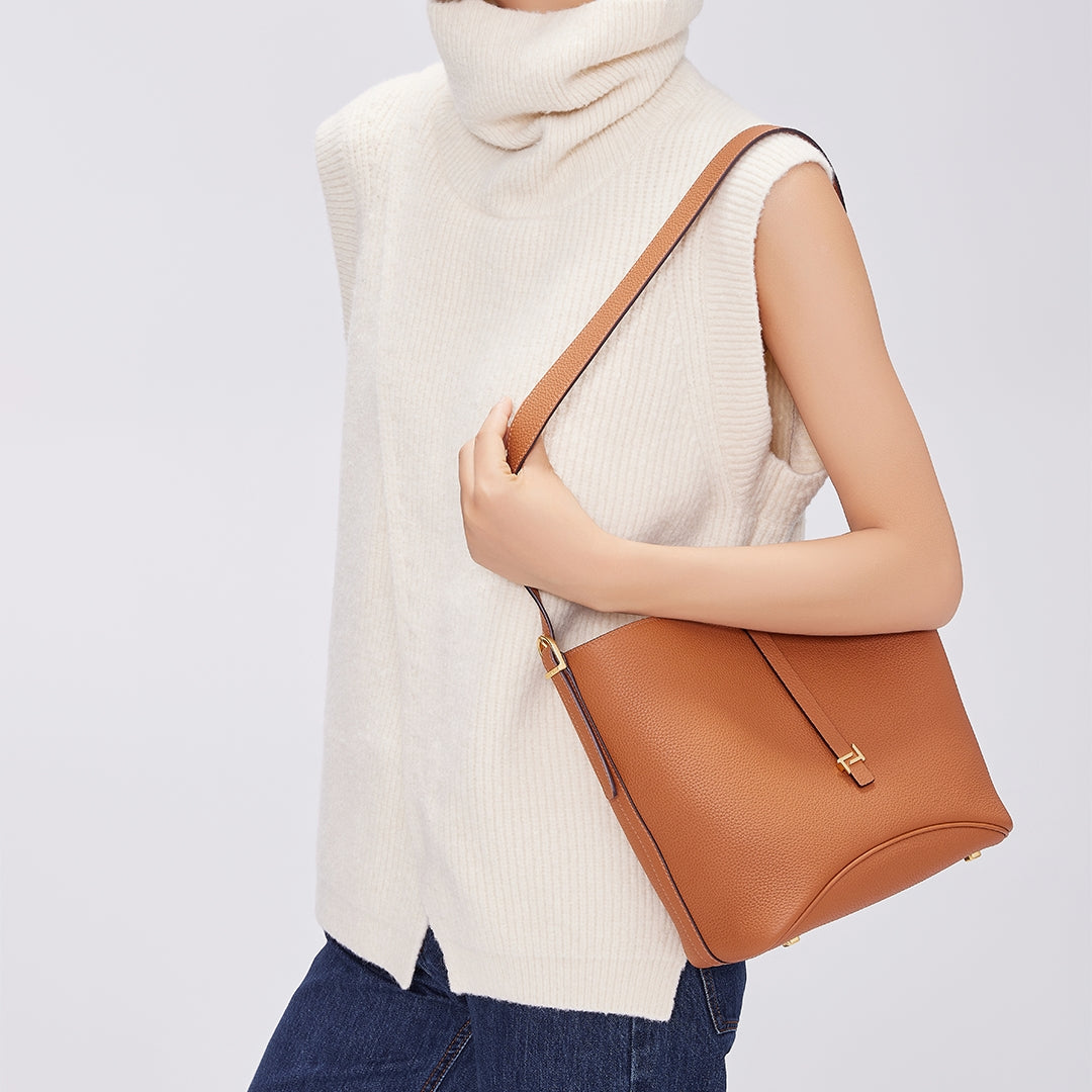 Handmade Leather Bucket Bag