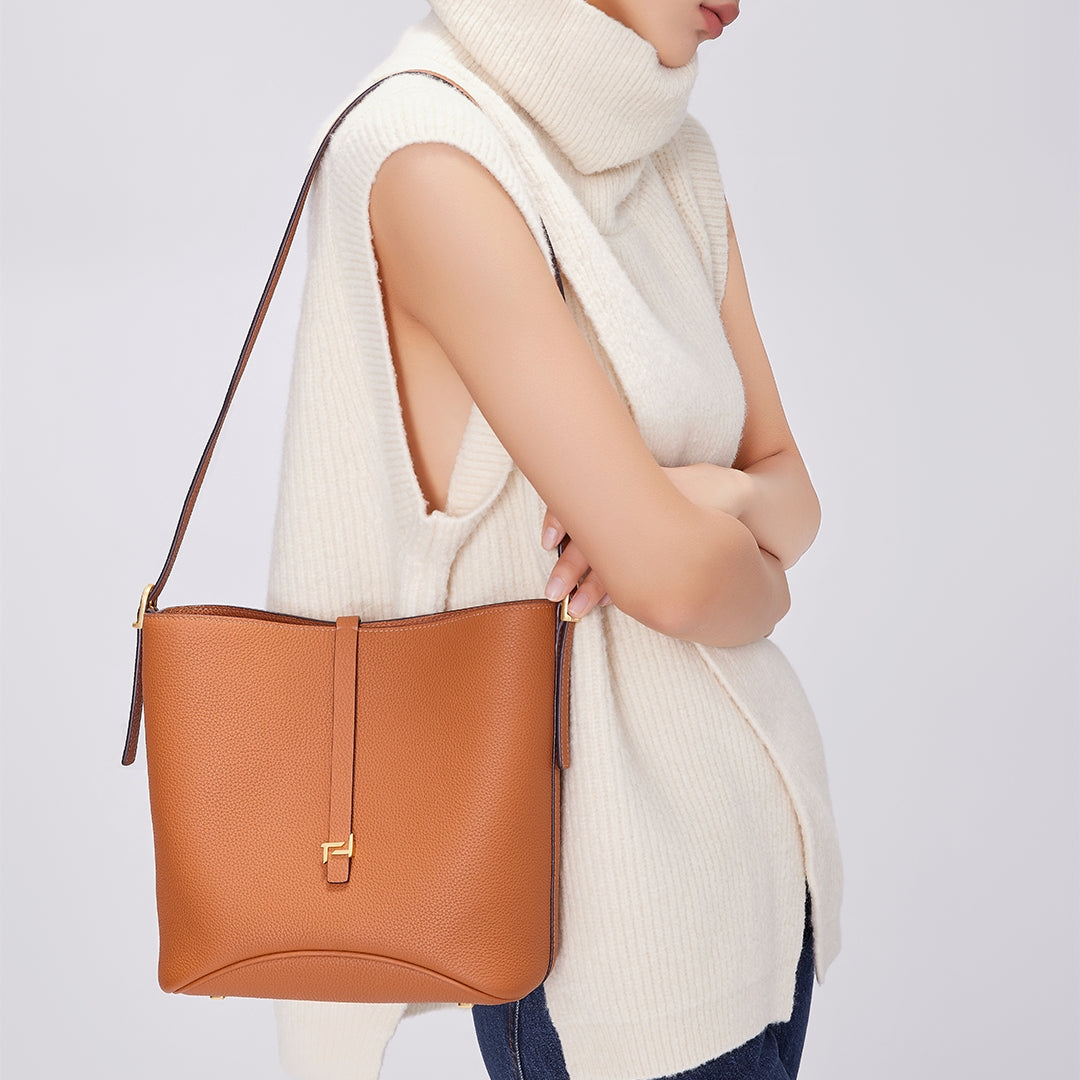Handmade Leather Bucket Bag