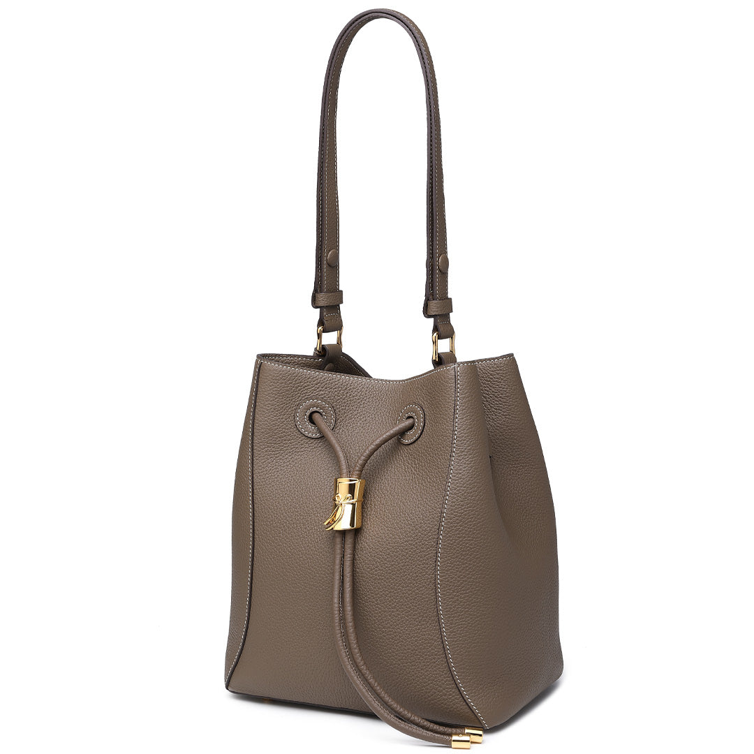 Handmade Leather Shoulder Bucket Bag