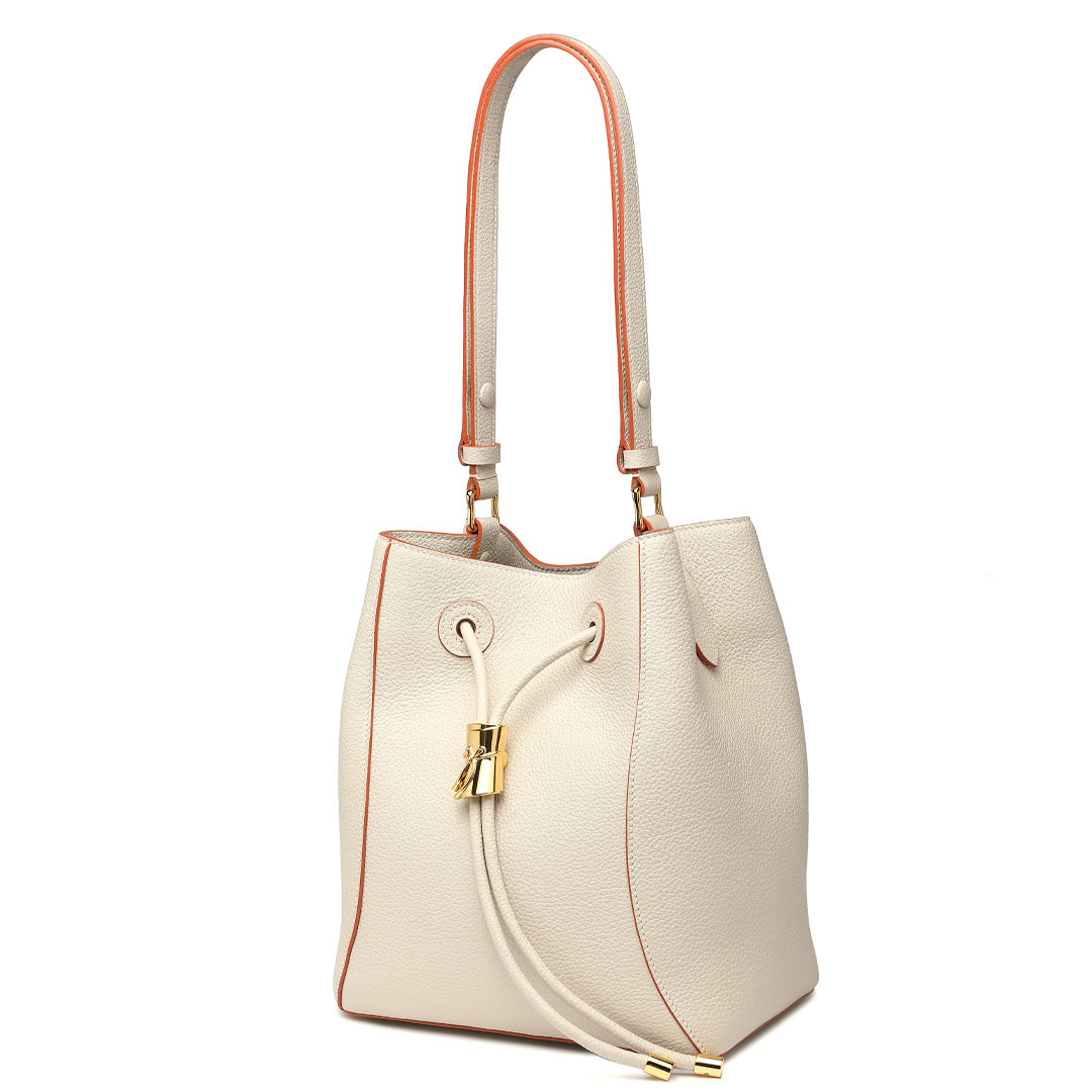 Handmade Leather Shoulder Bucket Bag