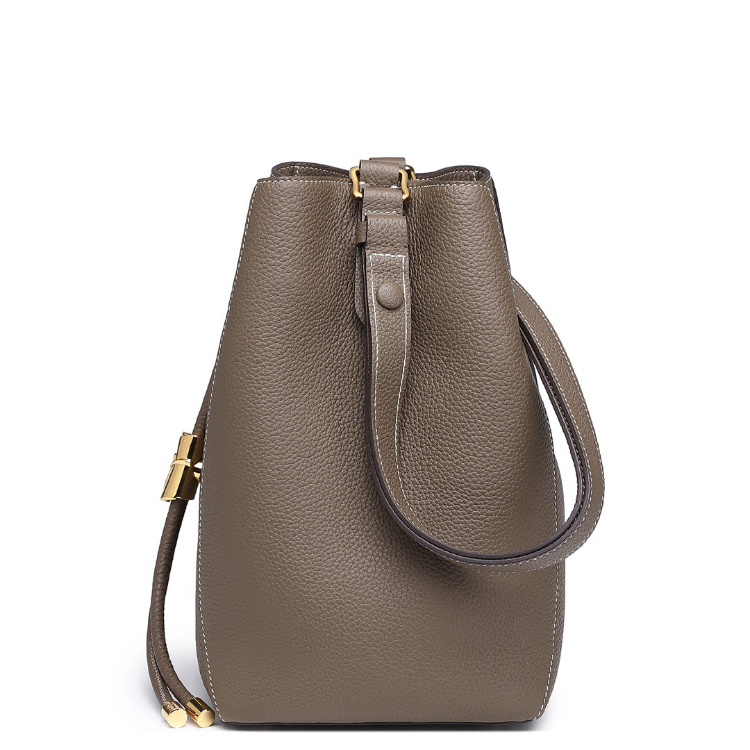 Handmade Leather Shoulder Bucket Bag