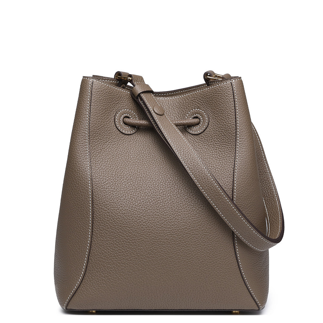 Handmade Leather Shoulder Bucket Bag