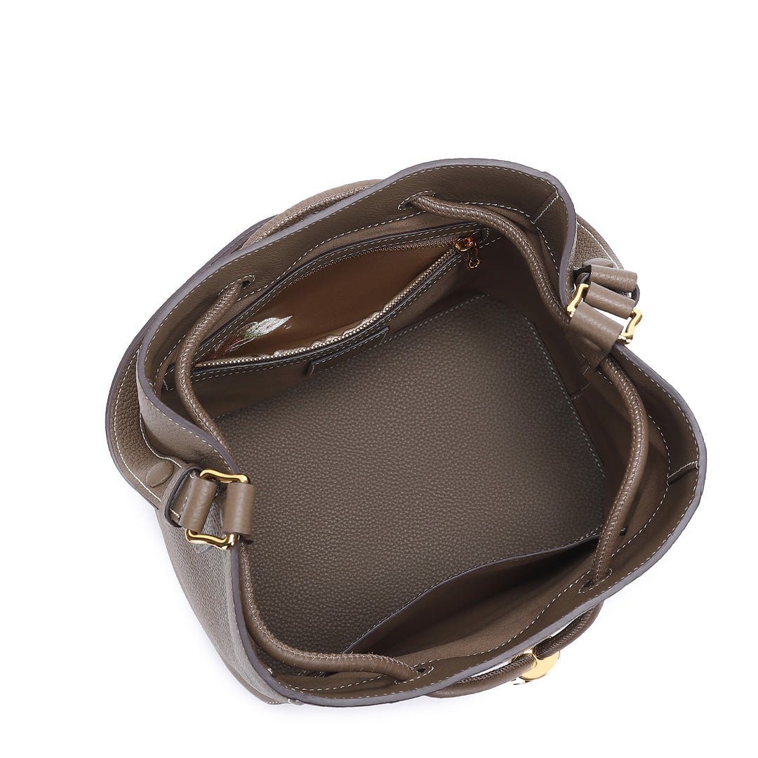 Handmade Leather Shoulder Bucket Bag