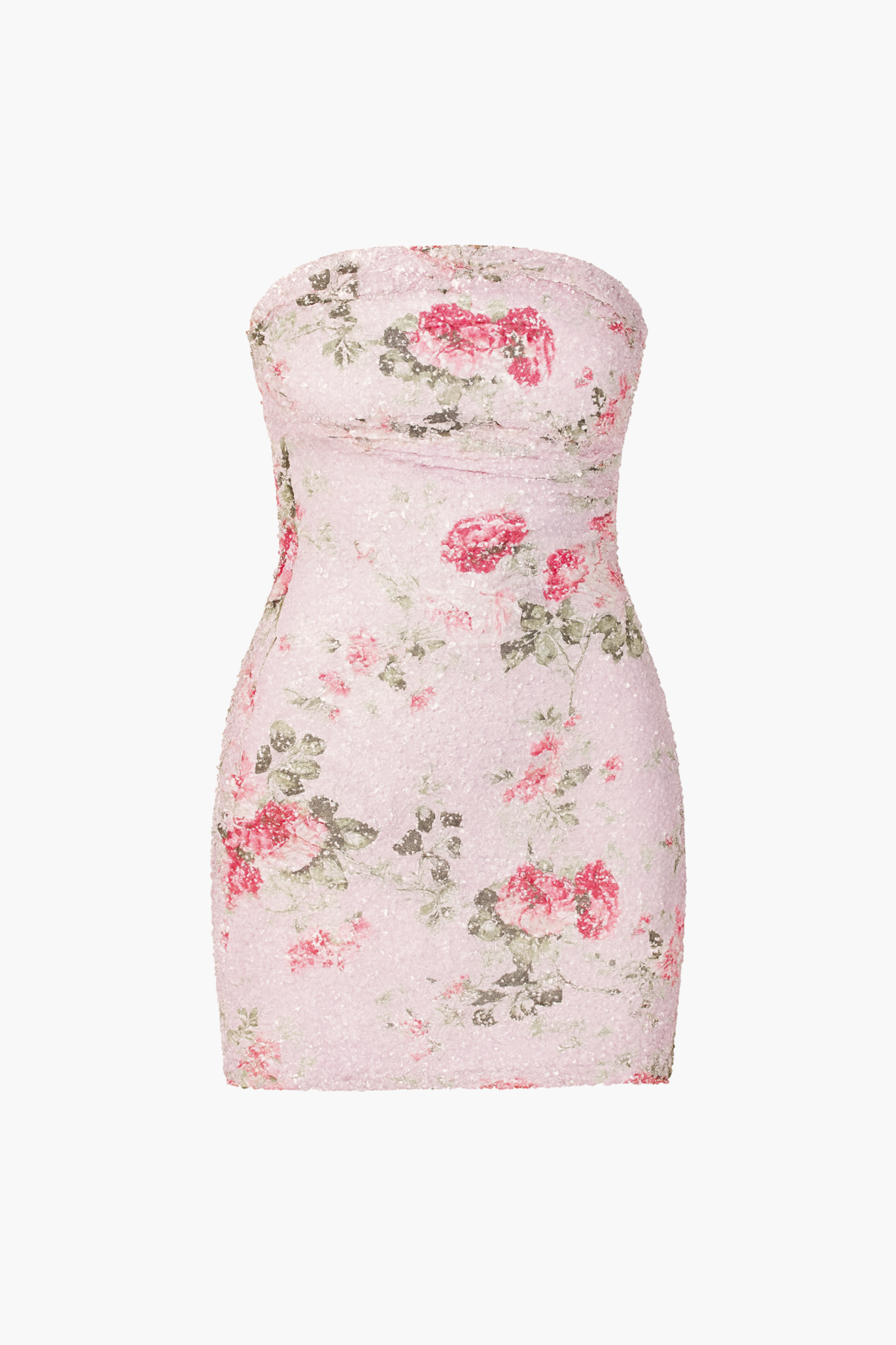 Posey Mesh Ruched Floral Mini Dress