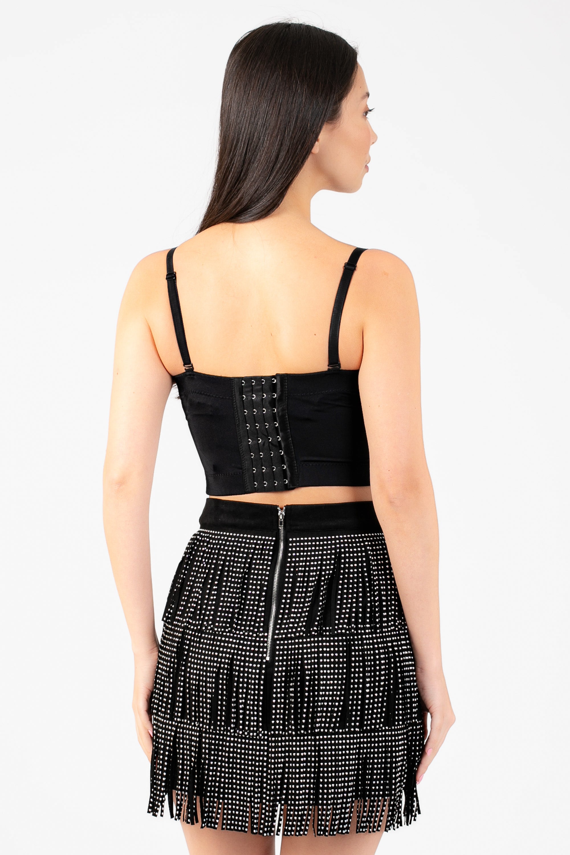 Rain On Me Fringe Tiered Mini Skirt